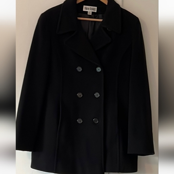 Marvin Richard's  sz small.  Black peacoat. Wool/ cashmere. - Picture 1 of 9